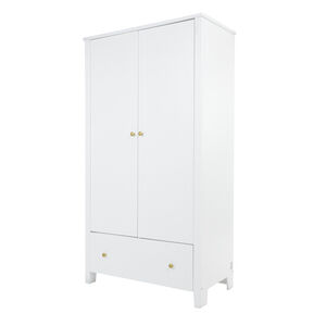 Armoire Charlie 2 portes et 1 tiroir - Blanche 