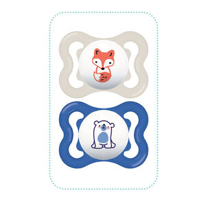 Lot de 2 sucettes SUPREME en silicone 2/6m+ 