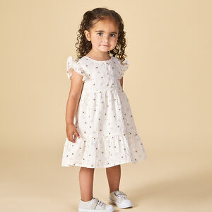 Robe manches courtes en gaze imprimée pour bébé fille 