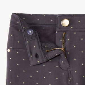 Pantalon skinny imprimé pois pailletés pour fille 