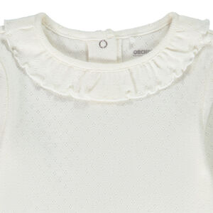 T-shirt manches longues en maille pointelle pour bébé fille 