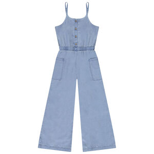 Combinaison longue à bretelles et boutons coco pour fille 