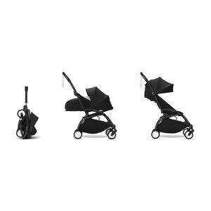 Poussette Stokke® YOYO³ de la naissance à 3 ans - cadre noir/noir 