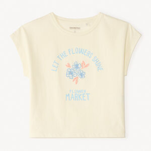 T-shirt manches courtes broderie fleurie pour fille 