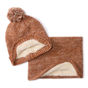 Set bonnet + snood en tricot fantaisie pour garçon 