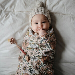 Lange d'emmaillotage en coton Biologique retro flowers 
