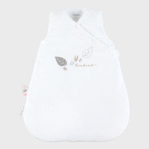 Gigoteuse veloudoux 50cm sans manches Brodée Ecru 