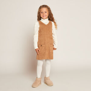 Robe sans manches doublée effet daim pour fille  