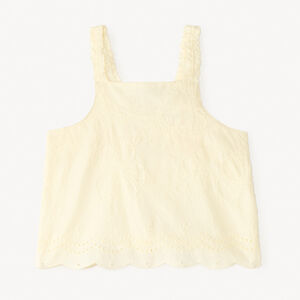 Débardeur en voile brodé à fleurs pour fille 