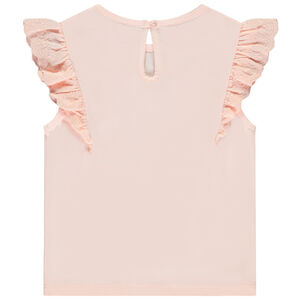 T-shirt manches courtes brodées à print pailleté pour bébé fille 