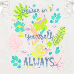 Débardeur manches courtes volantées avec print pour bébé fille 