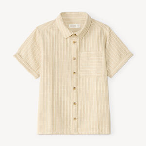 Chemise garçon manches courtes en toile à rayures 