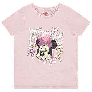 T-shirt manches courtes Minnie Disney à sequins pour fille  