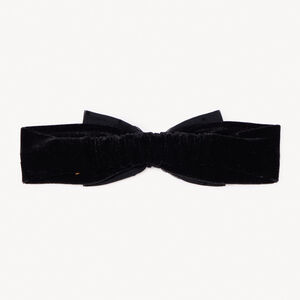 Bandeau velours avec nœud plumetis pour bébé fille 