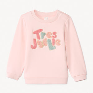Sweat molleton à patchs bouclettes pour bébé fille 