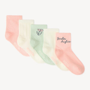 Lot 5 chaussettes fille tons pastel 