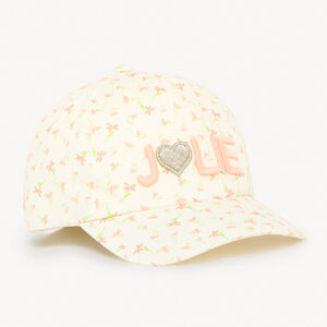 Casquette en twill imprimé fleurs et broderie "Jolie" pour bébé fille 