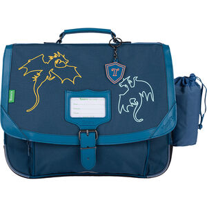 Cartable Merlin avec poche pour gourde - bleu 
