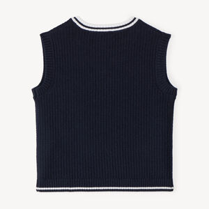 Pull sans manches fille en tricot avec badge "NY" 