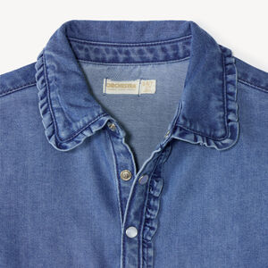Chemise fille manches longues en denim 