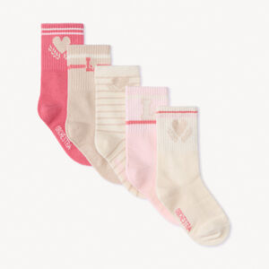 Lot de 5 paires de chaussettes normales fantaisies pour fille 
