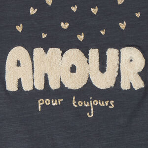 T-shirt manches courtes à broderie bouclette pour bébé fille 
