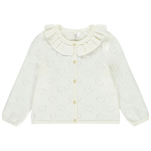 Gilet manches longues en tricot fantaisie pour bébé fille  