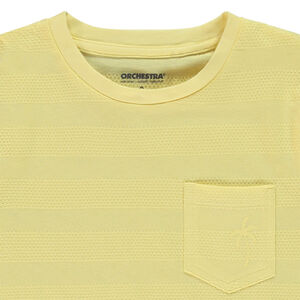 T-shirt manches courtes uni effet bandes texturées pour garçon 