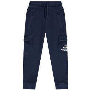 Jogging molleton à poches et message printé pour garçon 