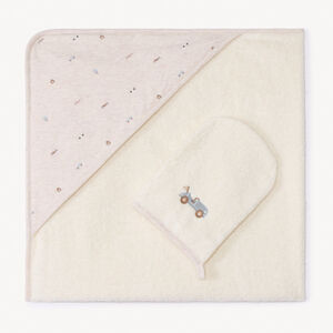 Set de bain 2 pièces motifs voitures pour bébé garçon 