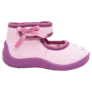 Chaussons forme babies avec patch chat et noeud en satin 