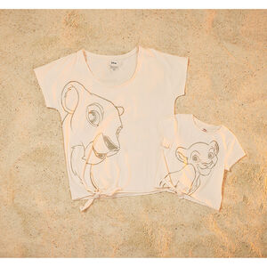 T-shirt manches courtes à nouer print glitter Nala Disney fille 