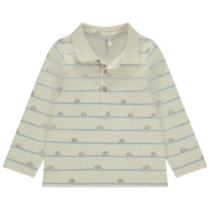 Polo manches longues imprimé voitures et rayé pour bébé garçon 