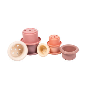 Pots empilables en silicone avec perforations Lovely Pink 