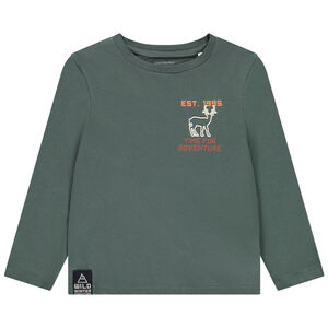 T-shirt manches longues broderies cerf pour garçon 