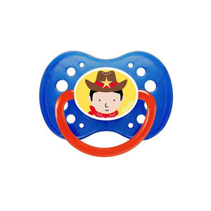 Sucette en silicone anatomique 18 mois+ avec anneau - Cowboy / Pirate / Triangles 