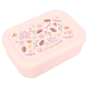 Lunchbox Silicone 3 compartiments Fleurs Rose 