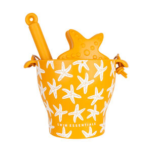 Seau de plage avec pelle et 3 moules en silicone Étoiles de mer 