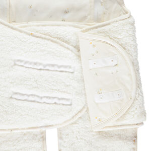 Nid d'ange en sherpa avec capuche ludique La Vie à la Ferme écru 