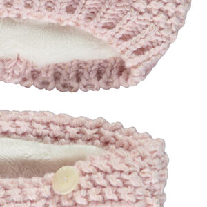 Set bonnet + snood en tricot point de blé et lurex pour fille 