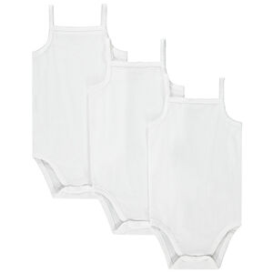 Lot de 3 bodies débardeurs blancs pour bébé fille 
