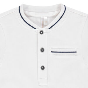 Polo manches courtes en coton uni col teddy pour bébé garçon 