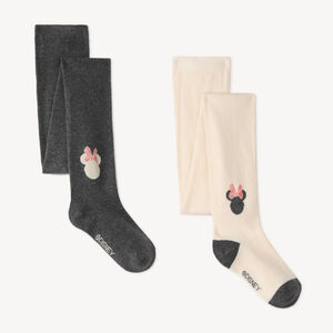 Lot de 2 collants épais fille motif Minnie Disney 