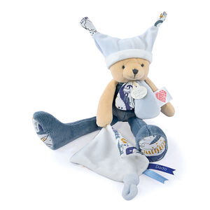 Doudou pantin ours et mouchoir 3 histoires bleu 