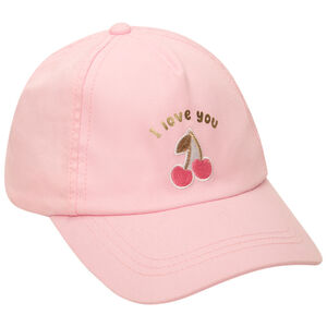 Casquette broderie cerises et foil print pour bébé fille 