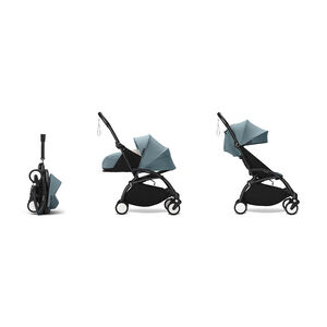 Poussette Stokke® YOYO³ de la naissance à 3 ans - cadre noir/aqua 