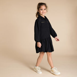 Robe chemise en toile parachute avec strass fille 