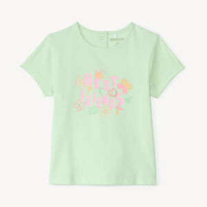 T-shirt manches courtes print fantaisie pailleté pour bébé fille 