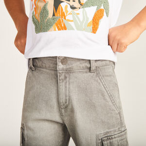Bermuda en jean style cargo pour garçon 
