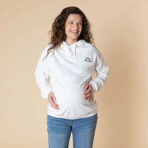 Sweat de grossesse et d'allaitement à capuche avec print et broderie 